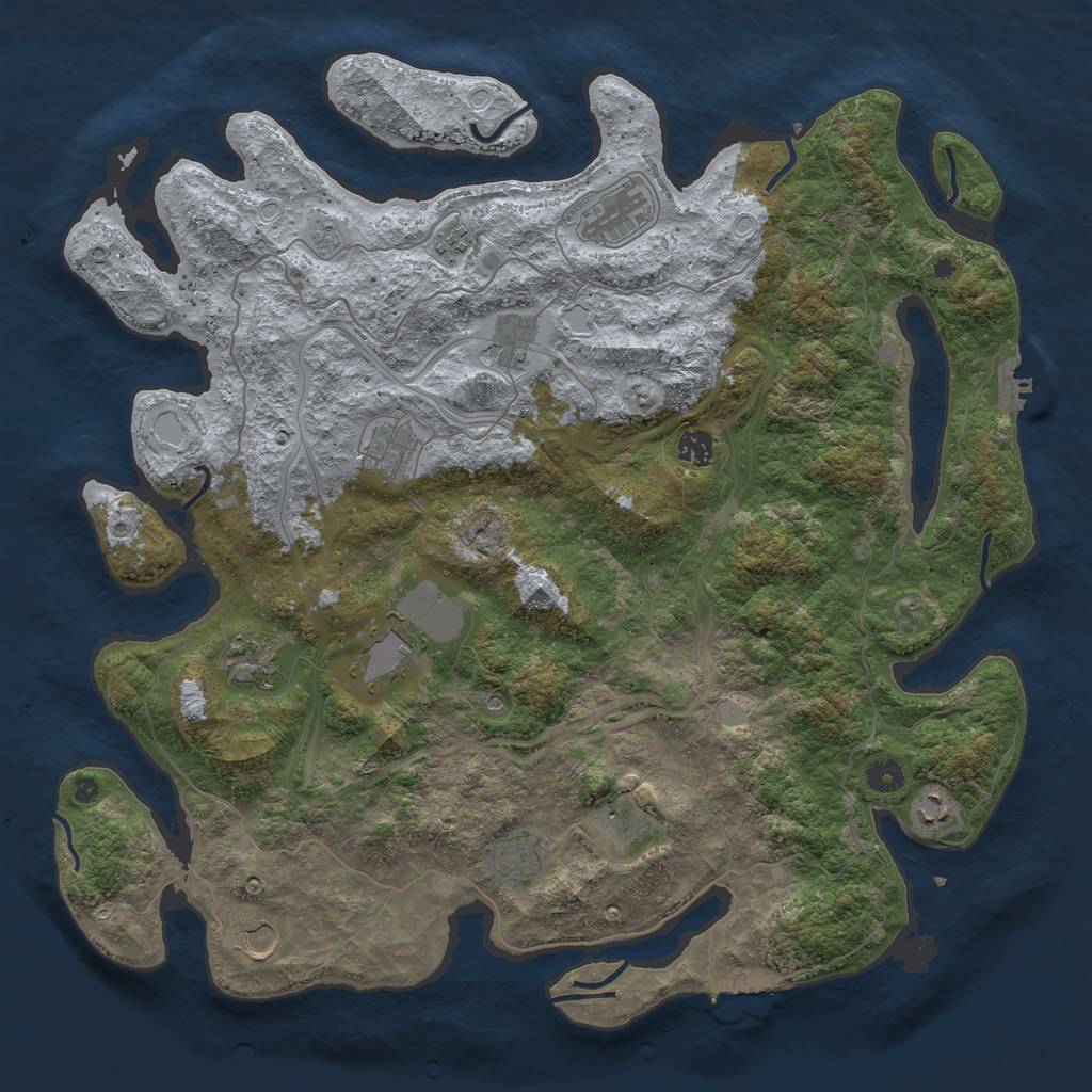 Rust Map: Procedural Map, Size: 4500, Seed: 110810, 20 Monuments