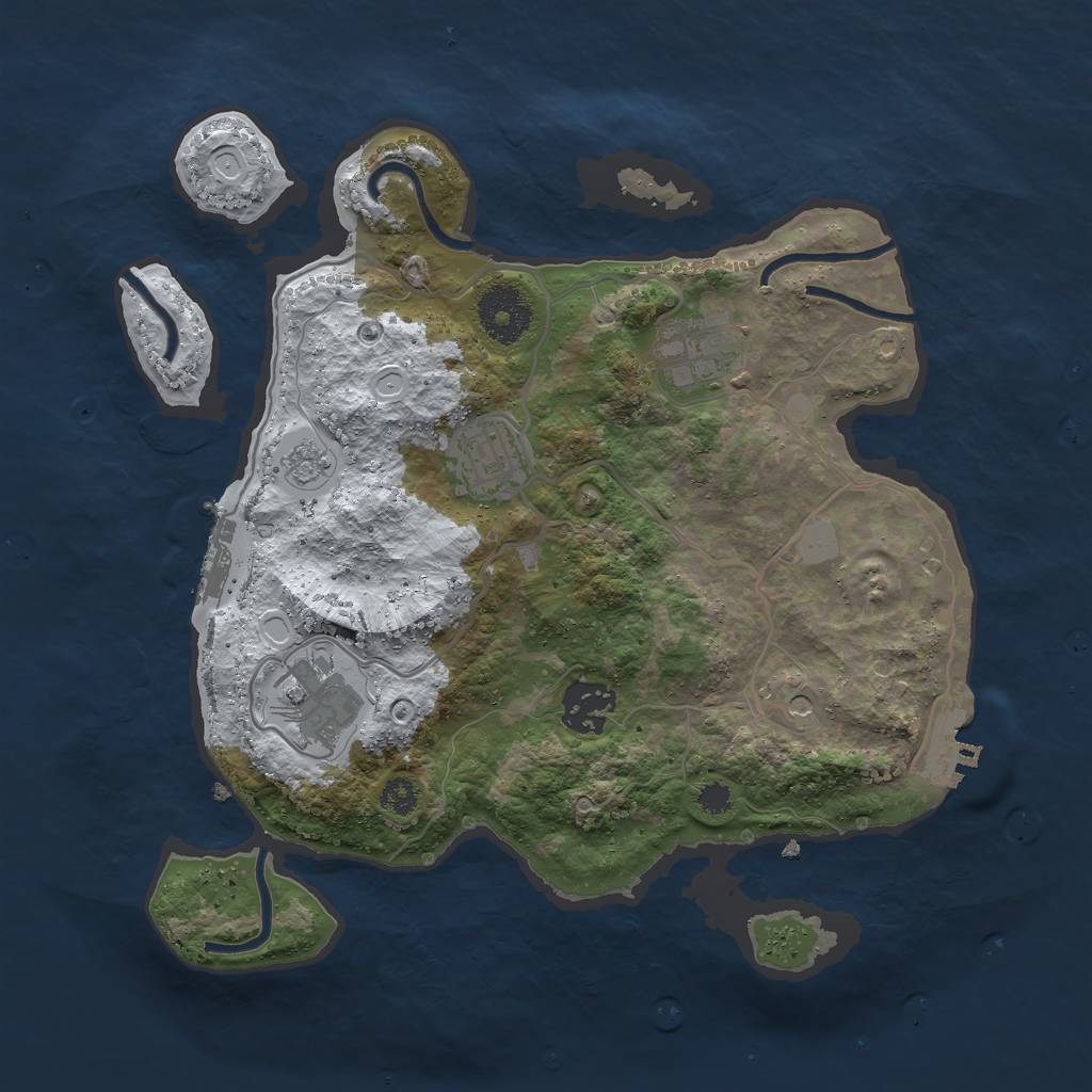 Rust Map: Procedural Map, Size: 3000, Seed: 1843118887, 13 Monuments