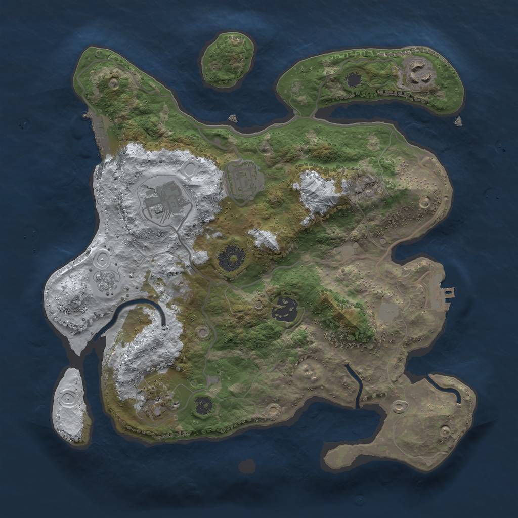 Rust Map: Procedural Map, Size: 3000, Seed: 260173817, 13 Monuments