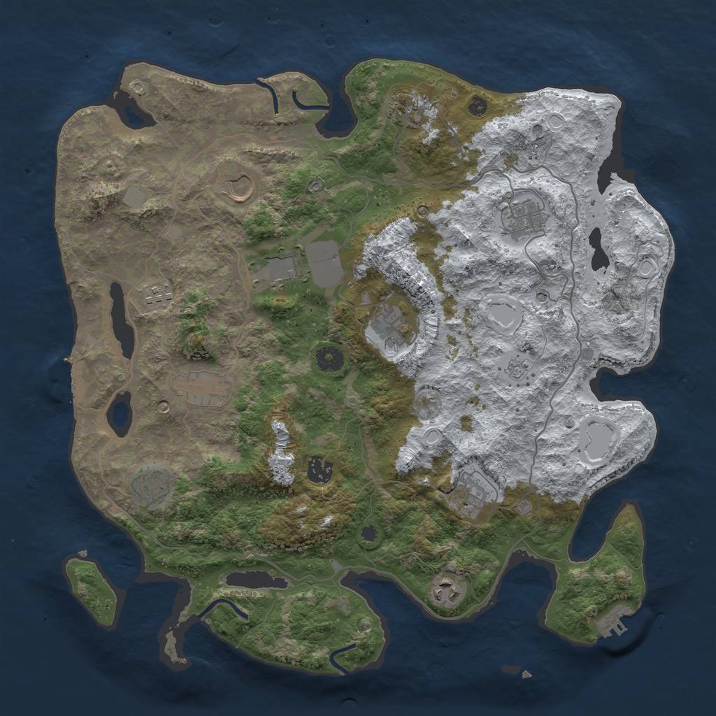 Rust Map: Procedural Map, Size: 4000, Seed: 405180713, 20 Monuments