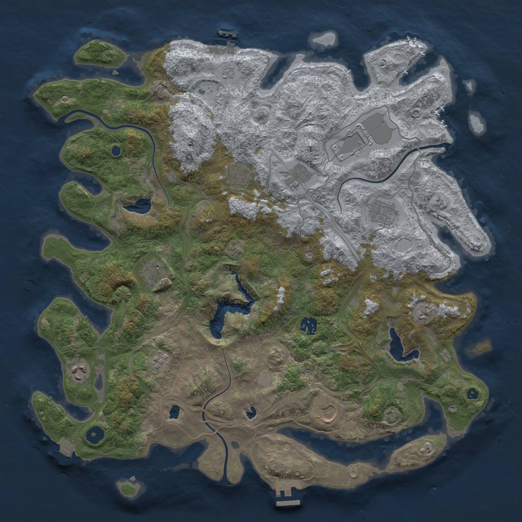 Rust Map: Procedural Map, Size: 4500, Seed: 327115, 15 Monuments