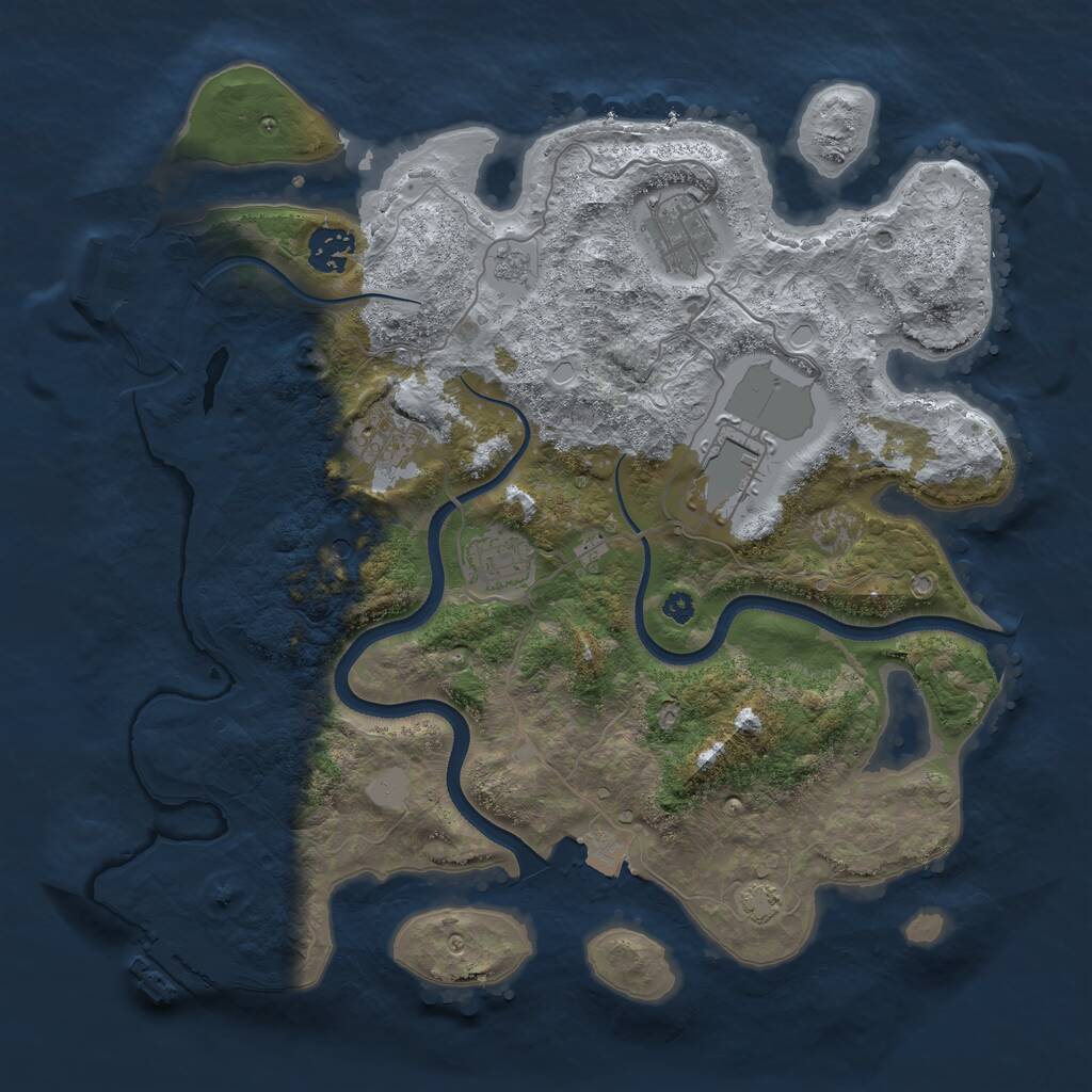 Rust Map: Procedural Map, Size: 3500, Seed: 26451699, 11 Monuments