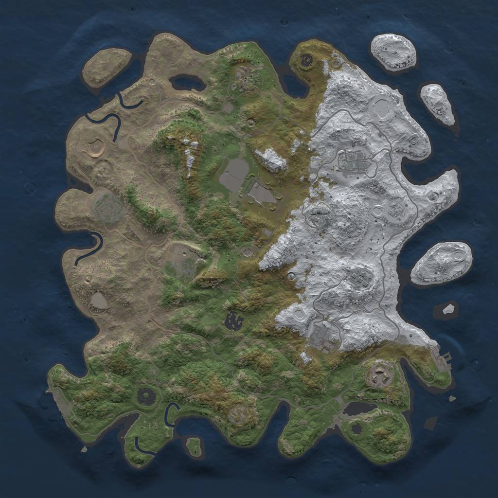 Rust Map: Procedural Map, Size: 4000, Seed: 8102021, 19 Monuments