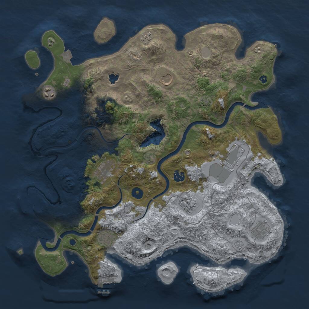 Rust Map: Procedural Map, Size: 4000, Seed: 636063041, 15 Monuments