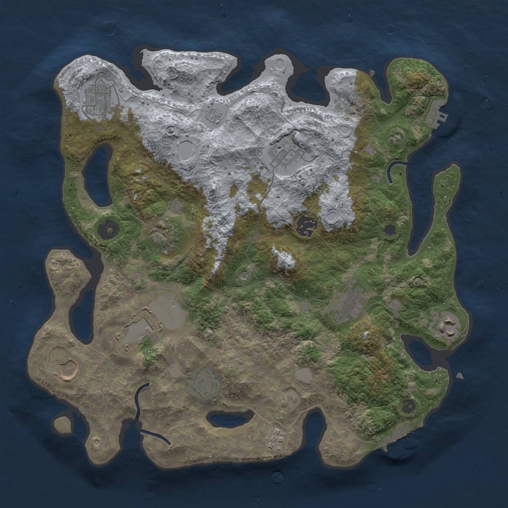 Rust Map: Procedural Map, Size: 3700, Seed: 77778, 19 Monuments