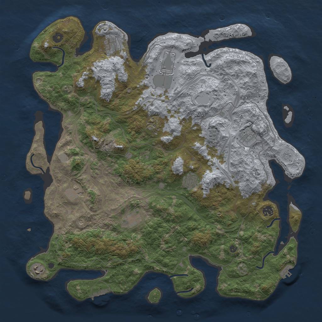 Rust Map: Procedural Map, Size: 4600, Seed: 16324, 17 Monuments