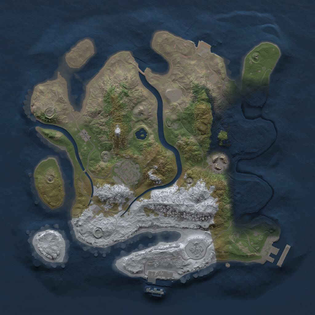 Rust Map: Procedural Map, Size: 2750, Seed: 712224, 6 Monuments