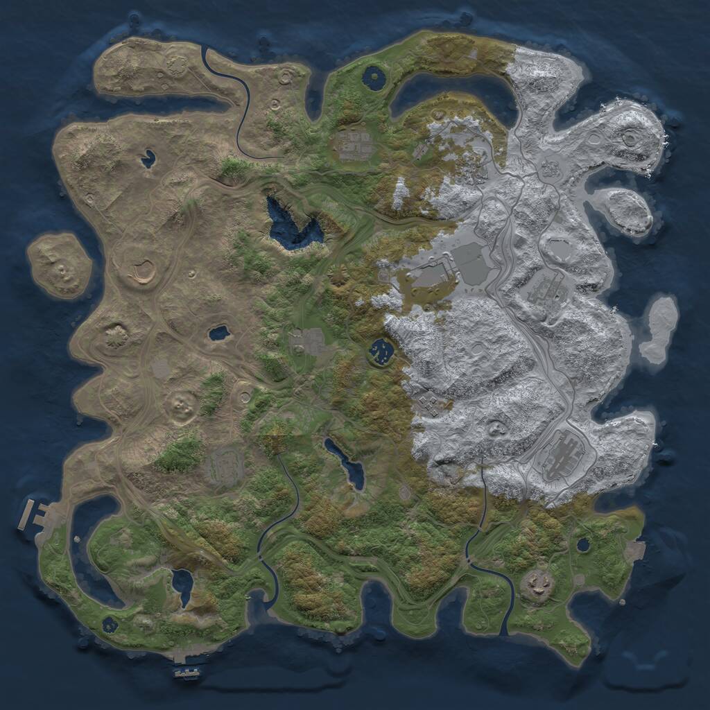 Rust Map: Procedural Map, Size: 4500, Seed: 1835745590, 17 Monuments
