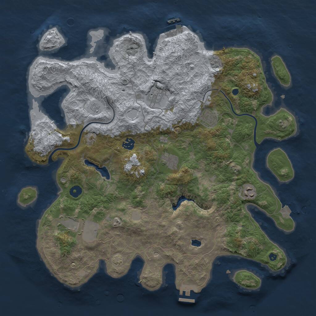 Rust Map: Procedural Map, Size: 4000, Seed: 17635521, 13 Monuments