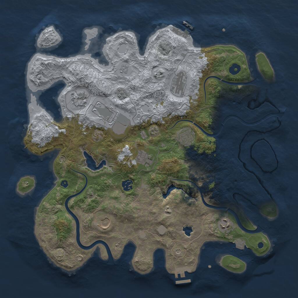 Rust Map: Procedural Map, Size: 4000, Seed: 17635521, 15 Monuments
