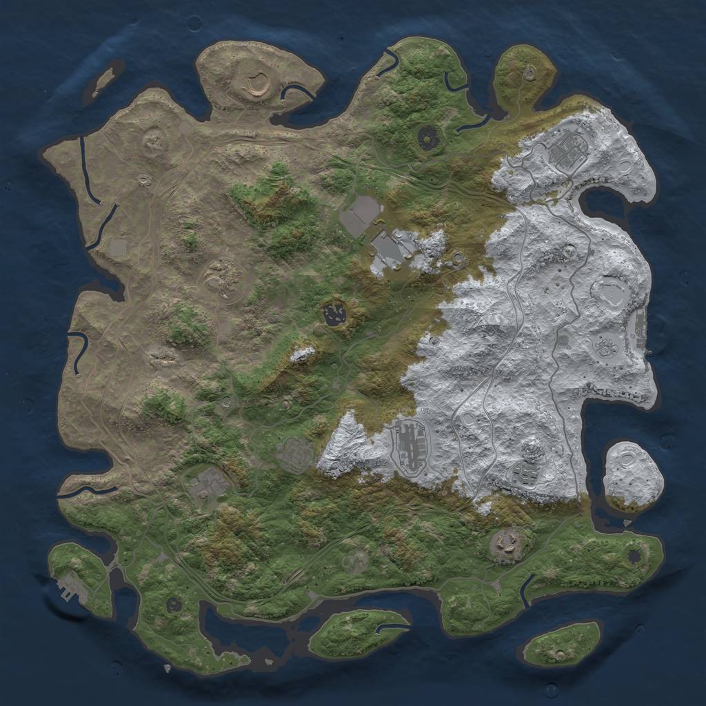 Rust Map: Procedural Map, Size: 4500, Seed: 13585, 19 Monuments