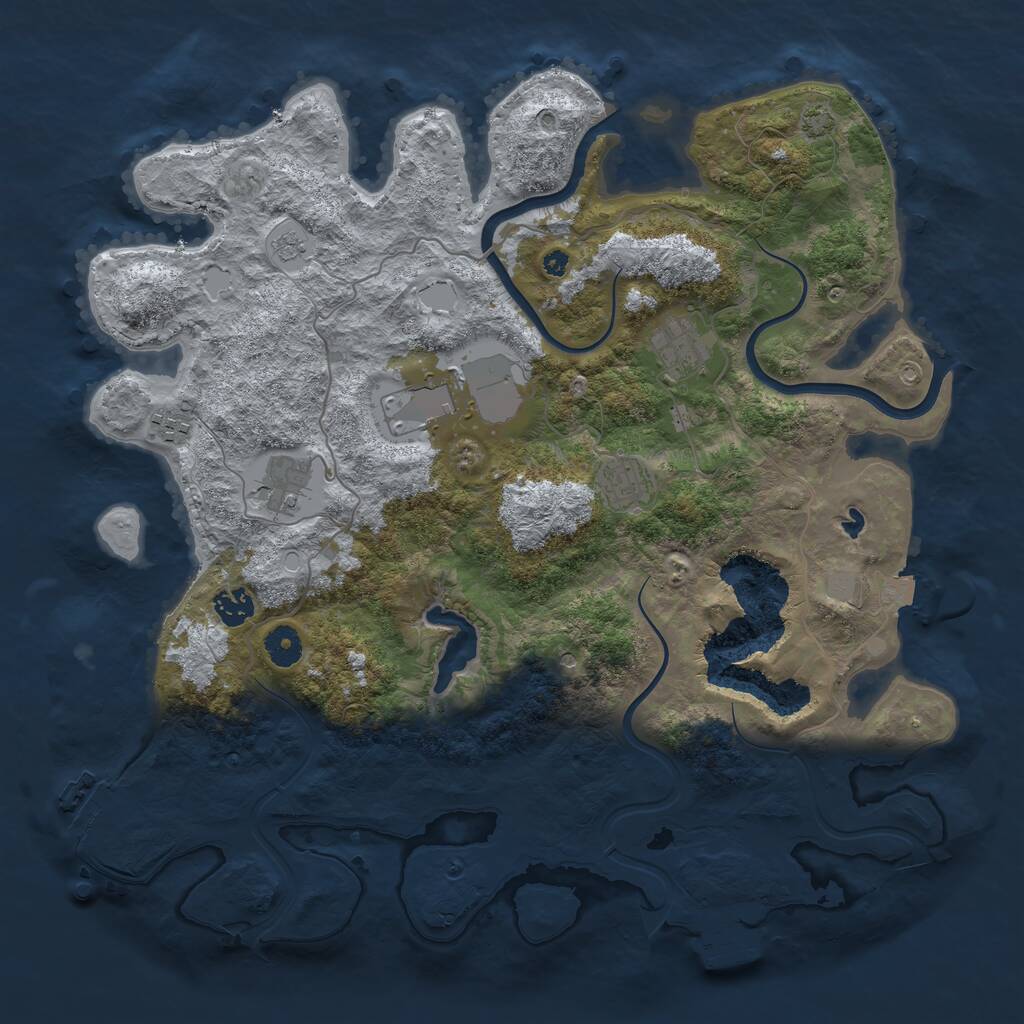 Rust Map: Procedural Map, Size: 4000, Seed: 755, 12 Monuments