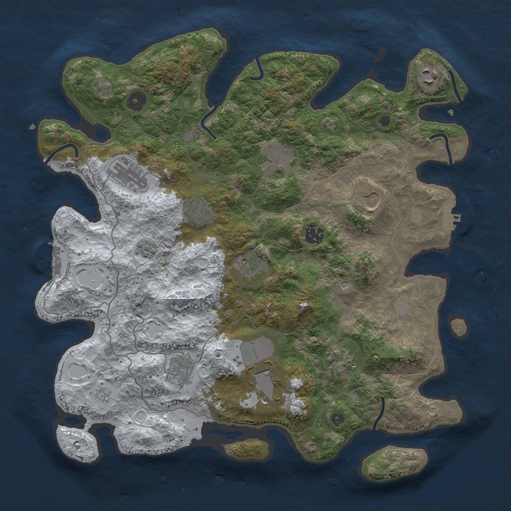 Rust Map: Procedural Map, Size: 4000, Seed: 458757, 20 Monuments