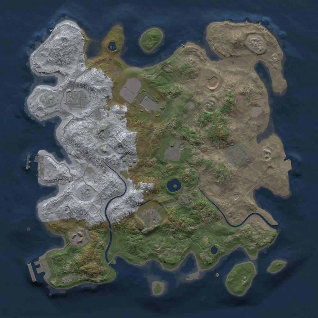 Rust Map: Procedural Map, Size: 3500, Seed: 122577, 14 Monuments