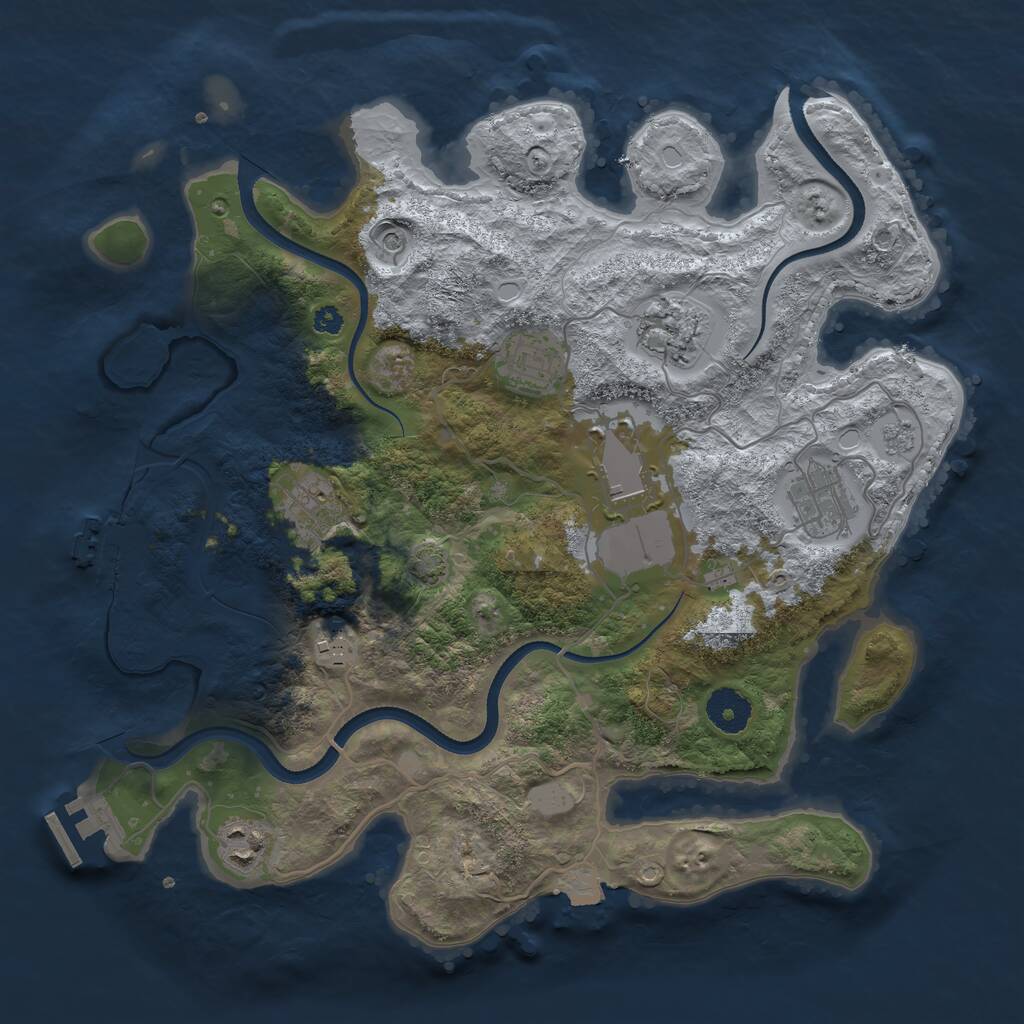 Rust Map: Procedural Map, Size: 3500, Seed: 540, 13 Monuments