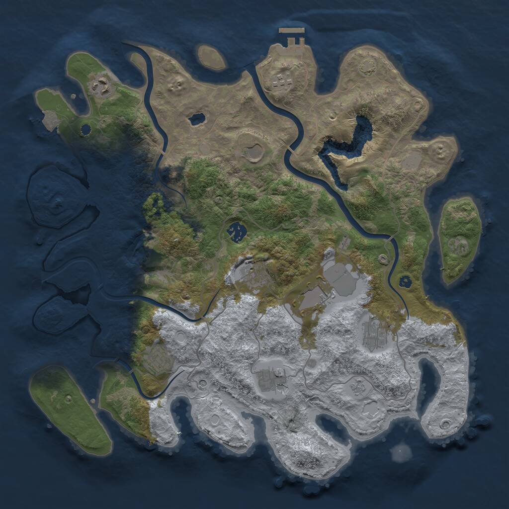 Rust Map: Procedural Map, Size: 4000, Seed: 50505, 14 Monuments