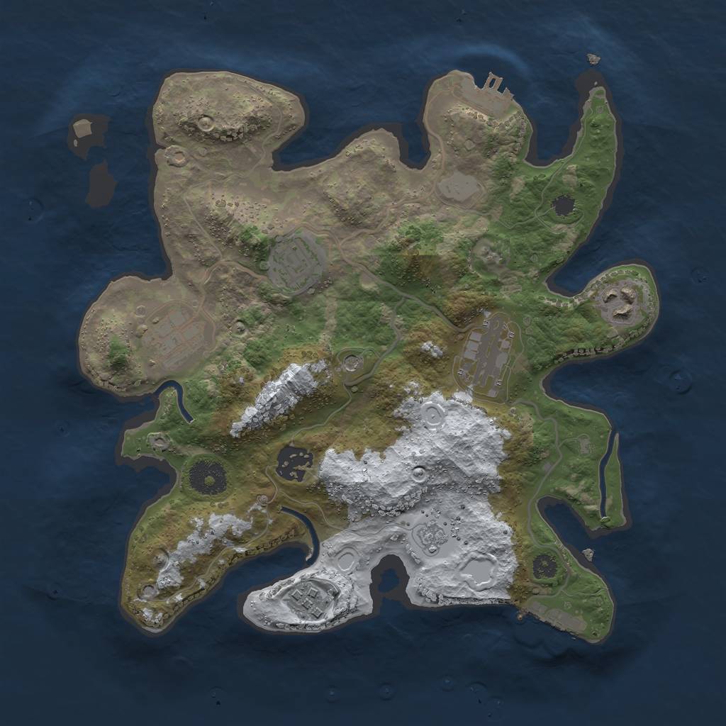 Rust Map: Procedural Map, Size: 3000, Seed: 1204536475, 15 Monuments