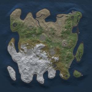 Thumbnail Rust Map: Procedural Map, Size: 3250, Seed: 3, 15 Monuments