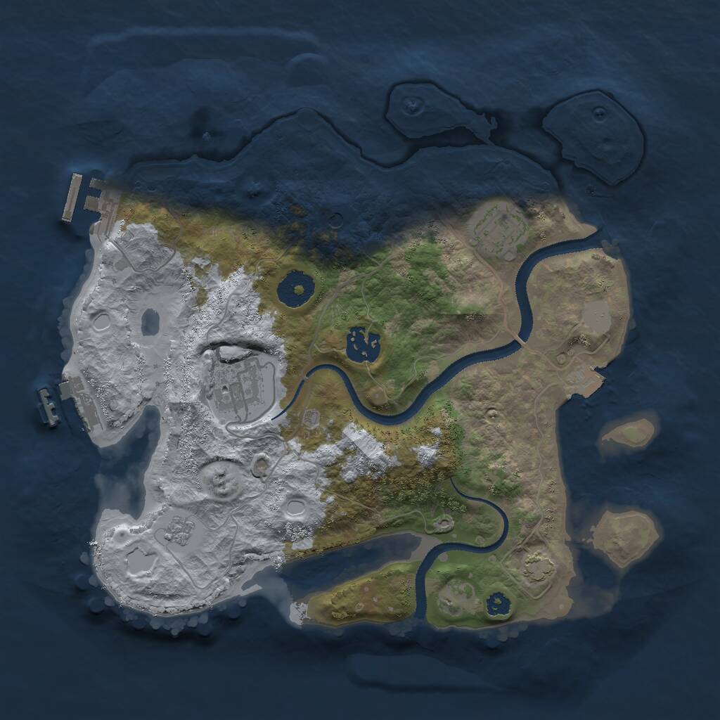 Rust Map: Procedural Map, Size: 3000, Seed: 1525410093, 9 Monuments