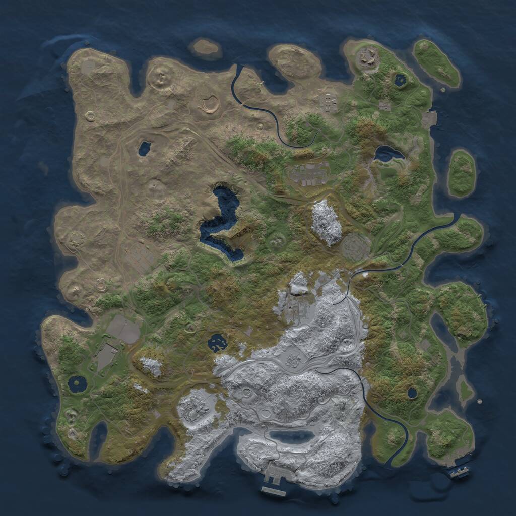 Rust Map: Procedural Map, Size: 4250, Seed: 1293425893, 16 Monuments