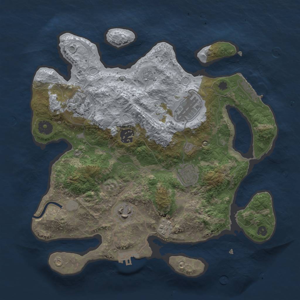 Rust Map: Procedural Map, Size: 3100, Seed: 564, 12 Monuments