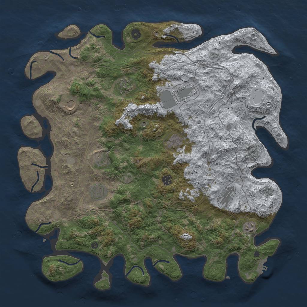 Rust Map: Procedural Map, Size: 4500, Seed: 215879627, 18 Monuments