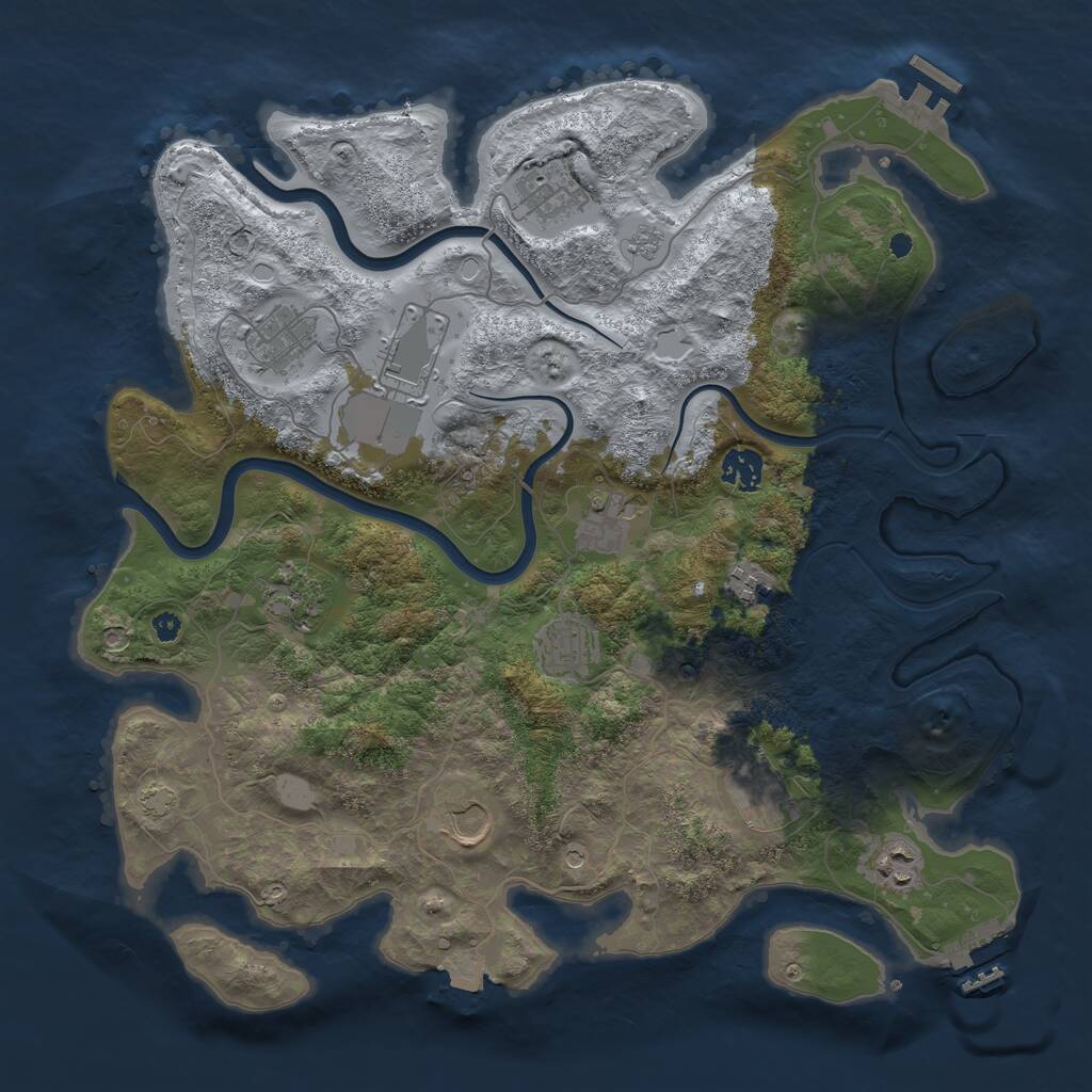 Rust Map: Procedural Map, Size: 3850, Seed: 19000, 17 Monuments