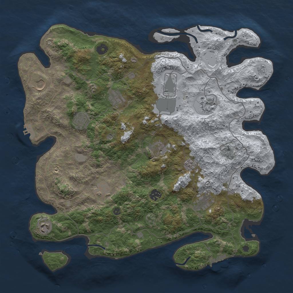 Rust Map: Procedural Map, Size: 4000, Seed: 100821, 20 Monuments