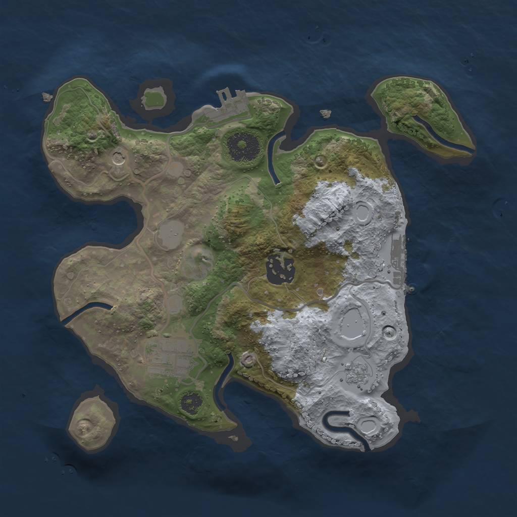 Rust Map: Procedural Map, Size: 2500, Seed: 81021, 11 Monuments