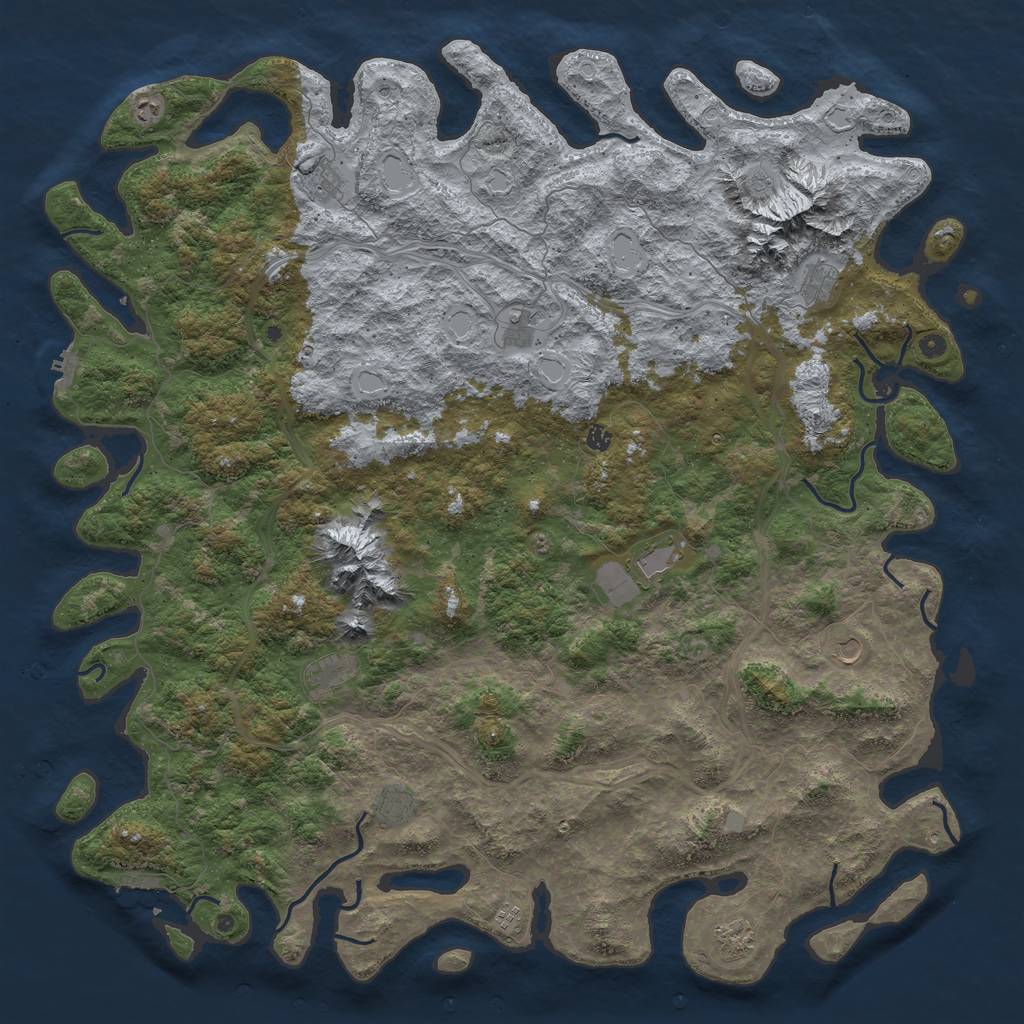 Rust Map: Procedural Map, Size: 6000, Seed: 654981, 20 Monuments
