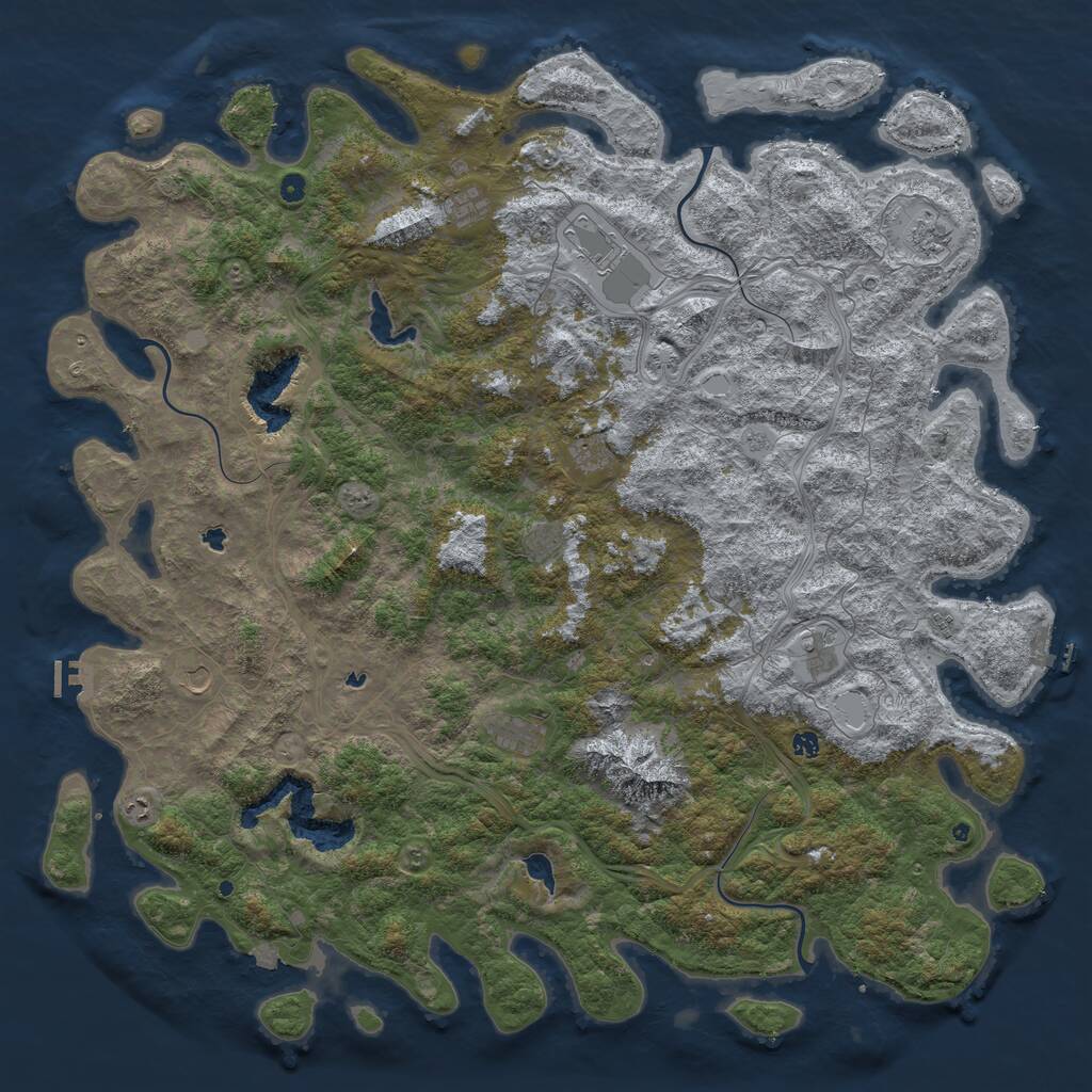 Rust Map: Procedural Map, Size: 6000, Seed: 92579206, 17 Monuments