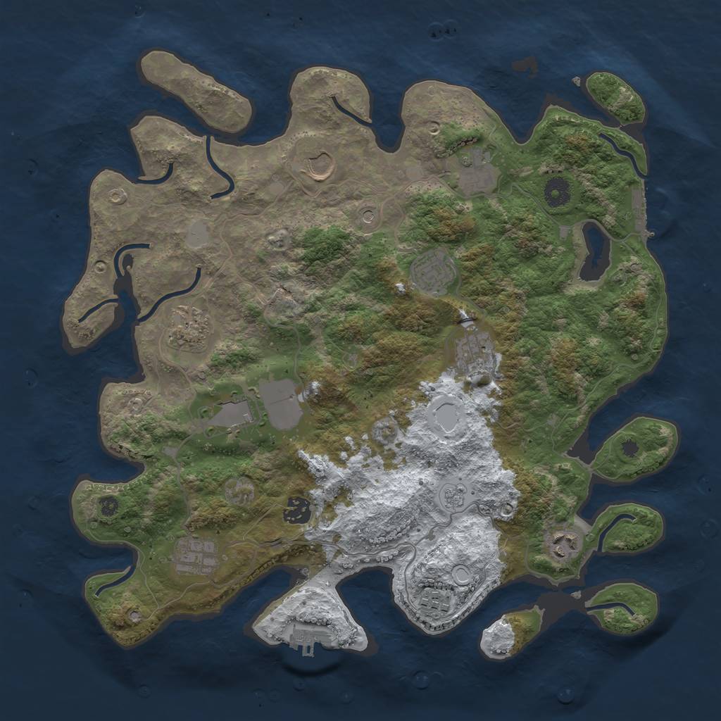 Rust Map: Procedural Map, Size: 3800, Seed: 1901, 19 Monuments