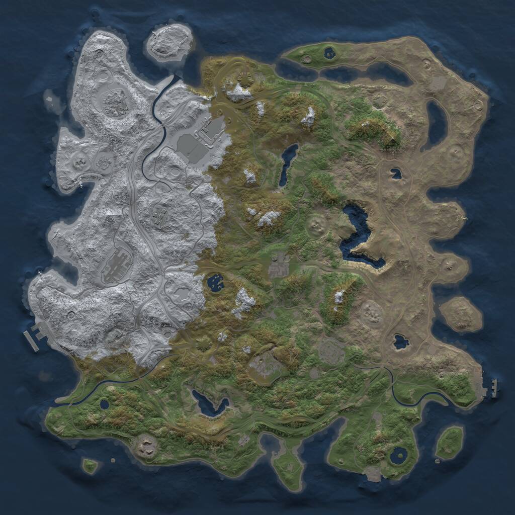 Rust Map: Procedural Map, Size: 4500, Seed: 2342341, 15 Monuments