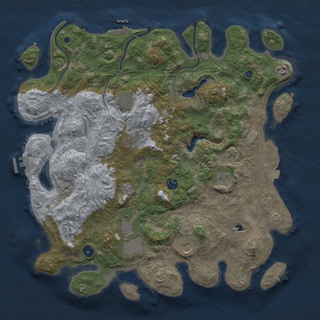 Rust Map: Procedural Map, Size: 4300, Seed: 2007975791, 15 Monuments