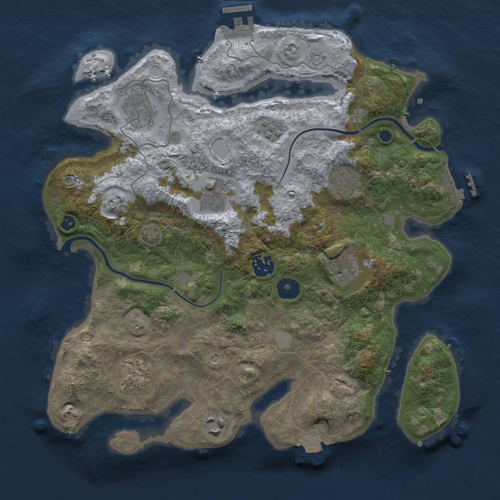 Rust Map: Procedural Map, Size: 3400, Seed: 65818, 14 Monuments