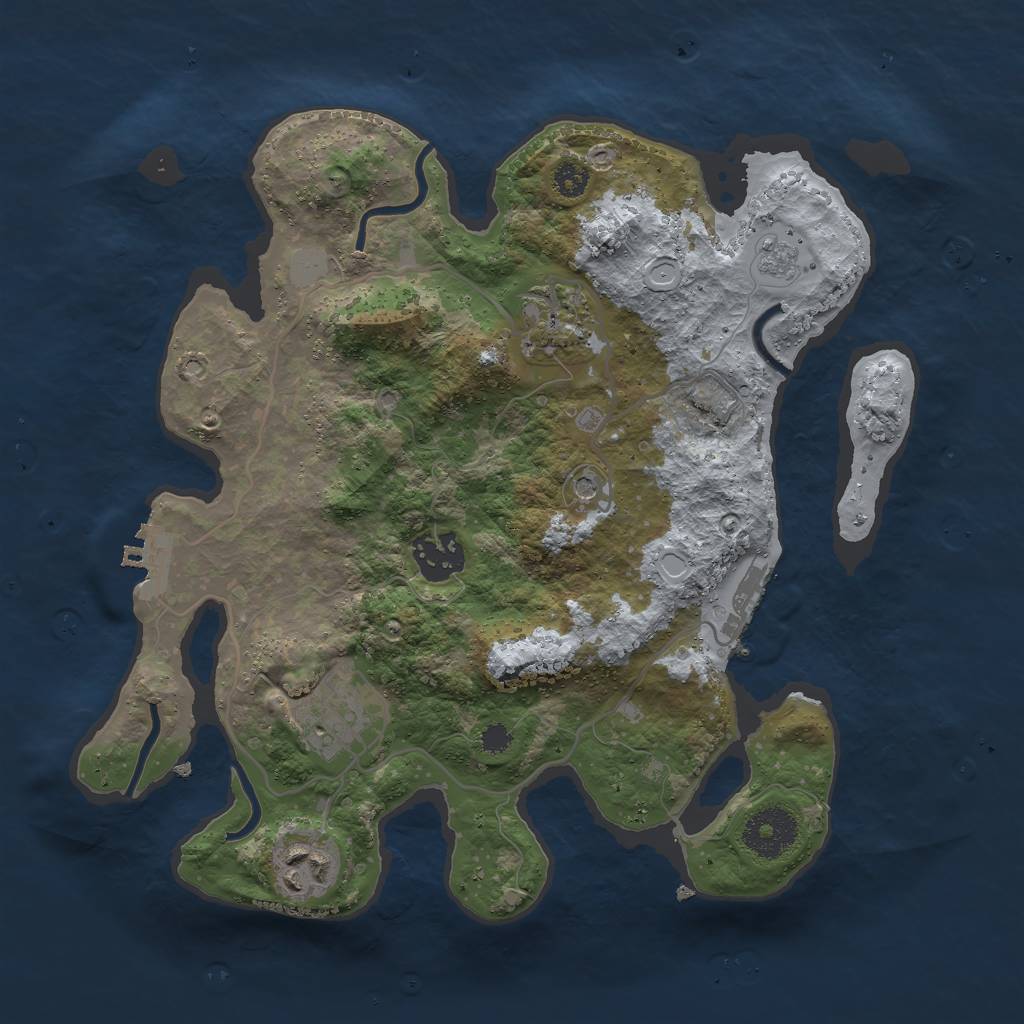 Rust Map: Procedural Map, Size: 3000, Seed: 75430, 11 Monuments