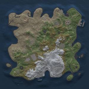 Thumbnail Rust Map: Procedural Map, Size: 3500, Seed: 1398828596, 17 Monuments