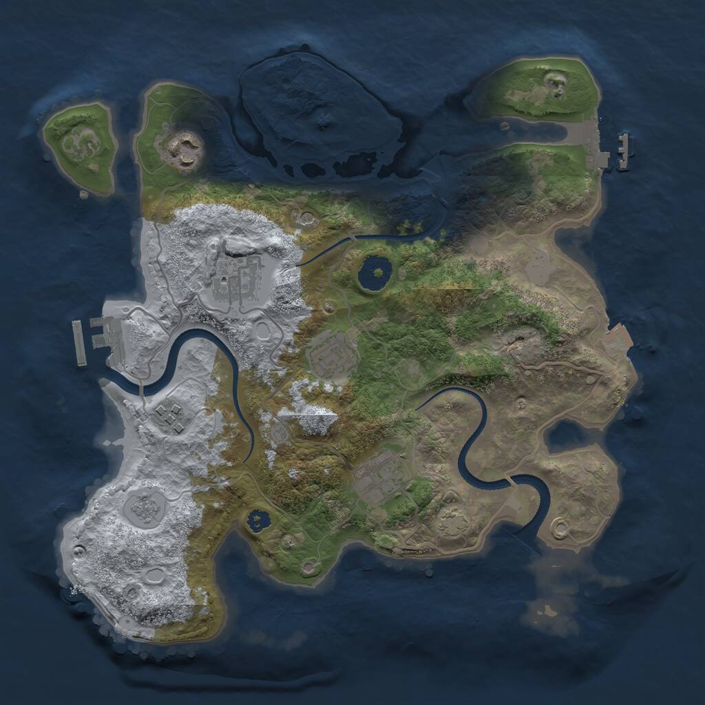 Rust Map: Procedural Map, Size: 3100, Seed: 1000, 11 Monuments