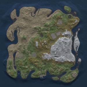 Thumbnail Rust Map: Procedural Map, Size: 4000, Seed: 2069, 19 Monuments