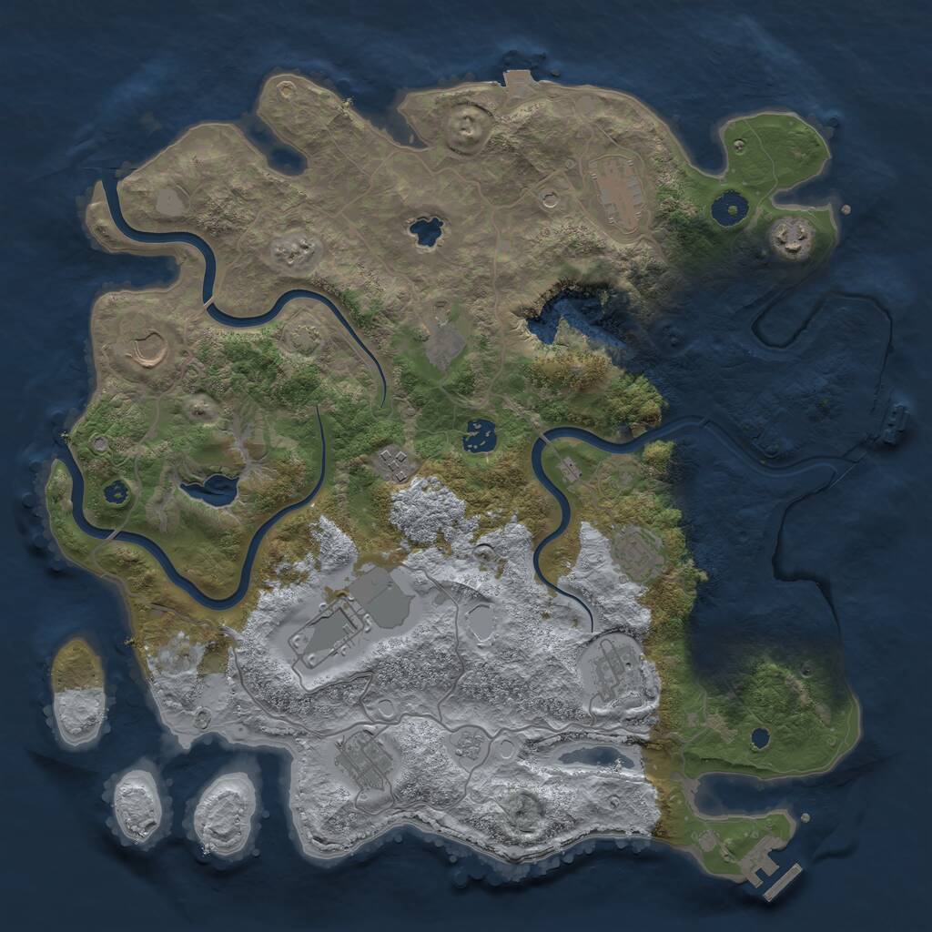 Rust Map: Procedural Map, Size: 4000, Seed: 770771591, 16 Monuments