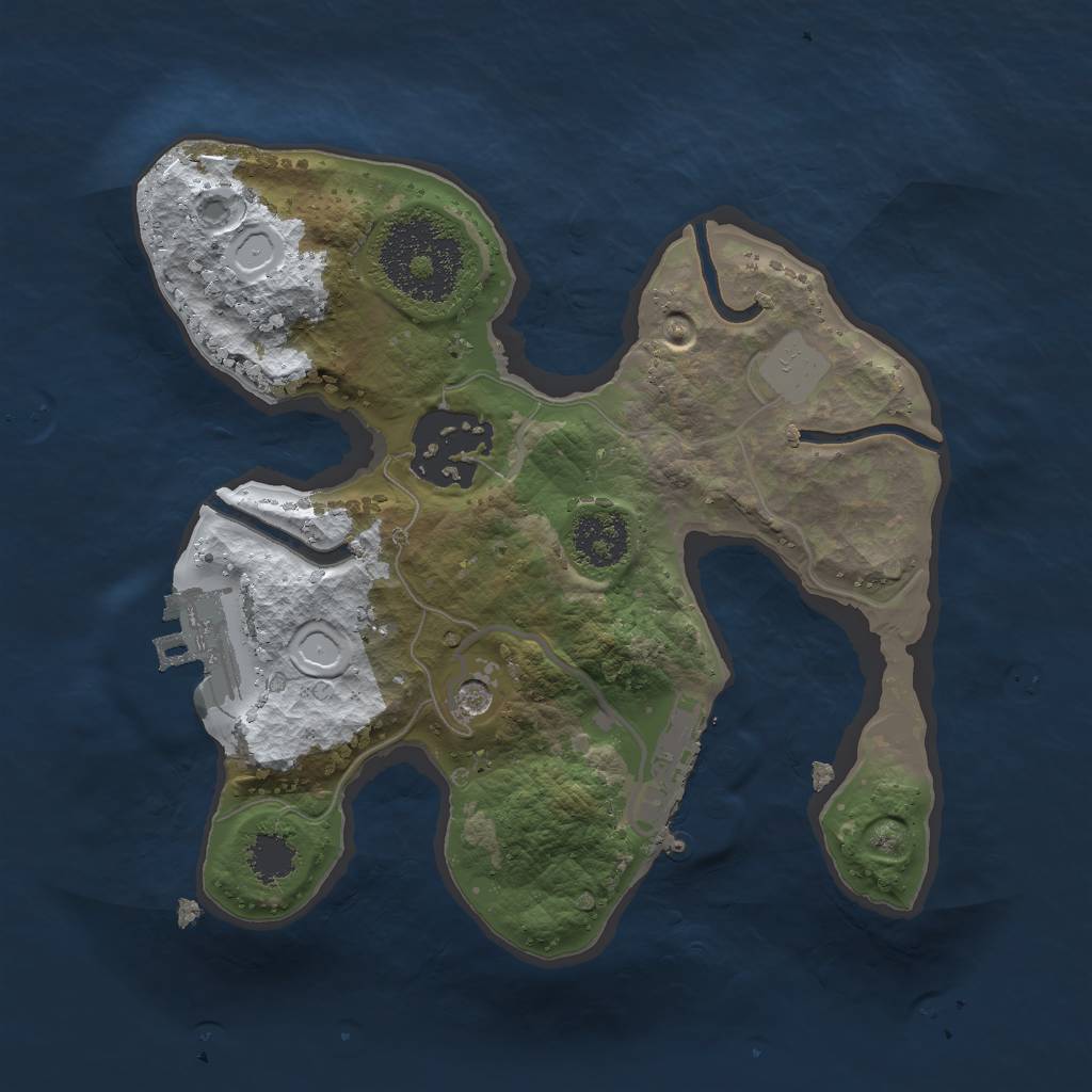 Rust Map: Procedural Map, Size: 2000, Seed: 464165, 9 Monuments