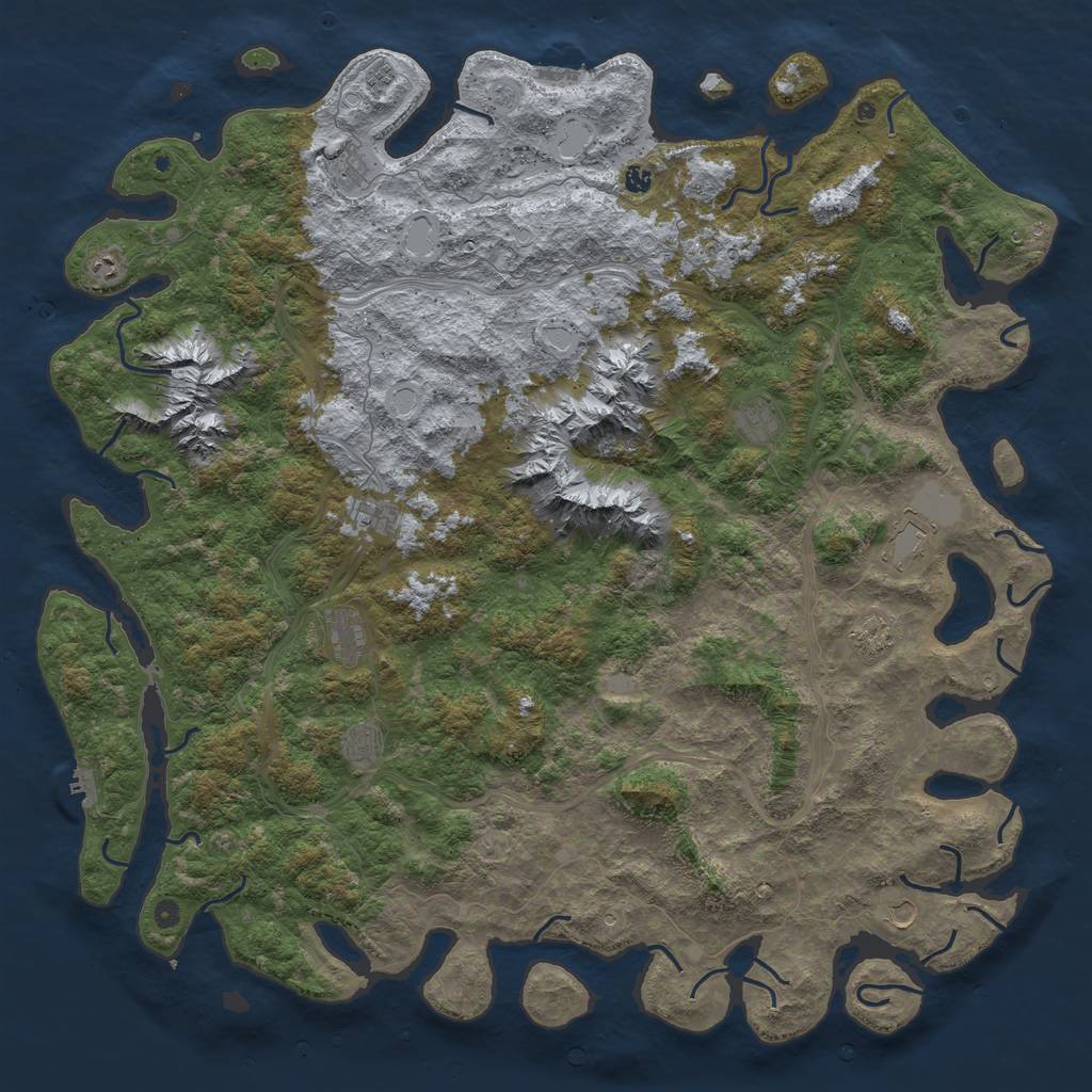 Rust Map: Procedural Map, Size: 6000, Seed: 2000, 20 Monuments