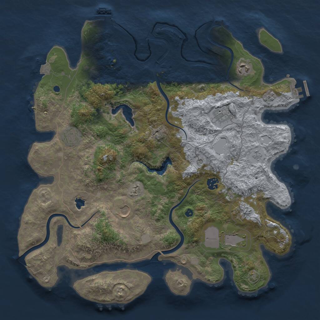 Rust Map: Procedural Map, Size: 4000, Seed: 5783, 14 Monuments