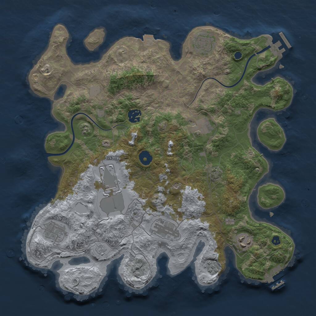 Rust Map: Procedural Map, Size: 3500, Seed: 5452674, 14 Monuments