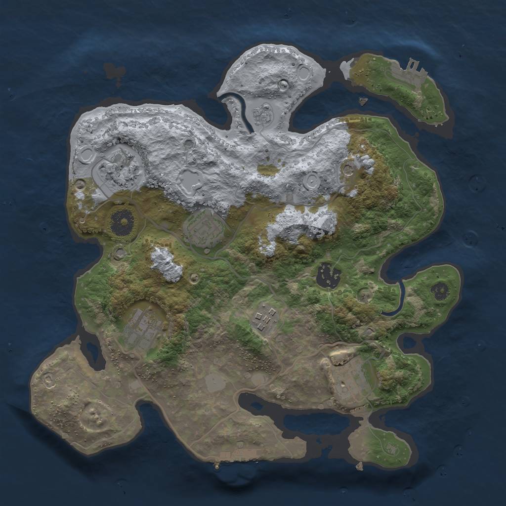 Rust Map: Procedural Map, Size: 3000, Seed: 1600731169, 15 Monuments