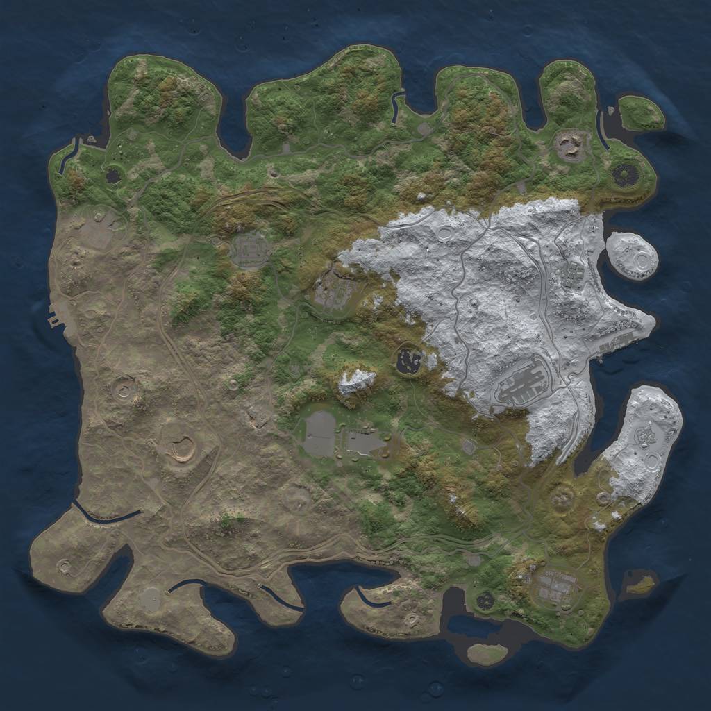 Rust Map: Procedural Map, Size: 4250, Seed: 518742004, 19 Monuments