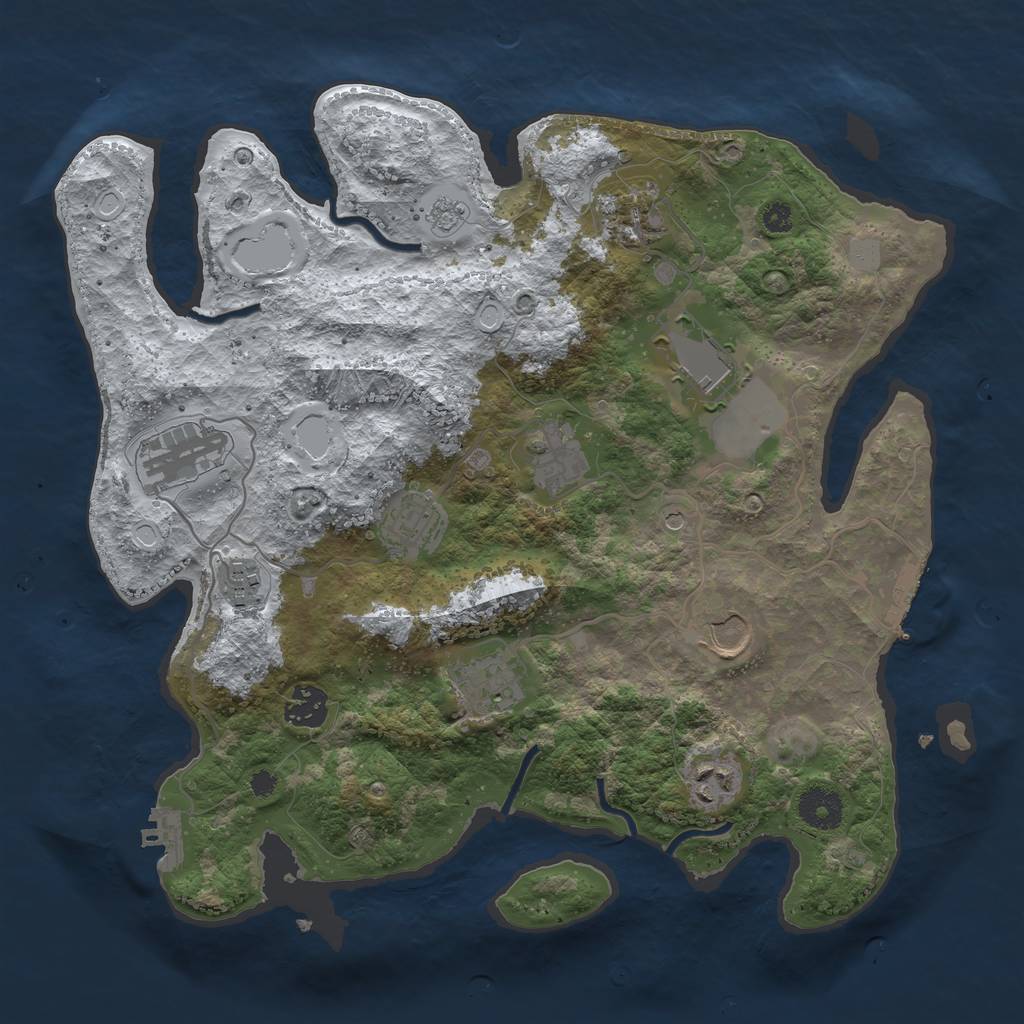 Rust Map: Procedural Map, Size: 3500, Seed: 587844219, 19 Monuments