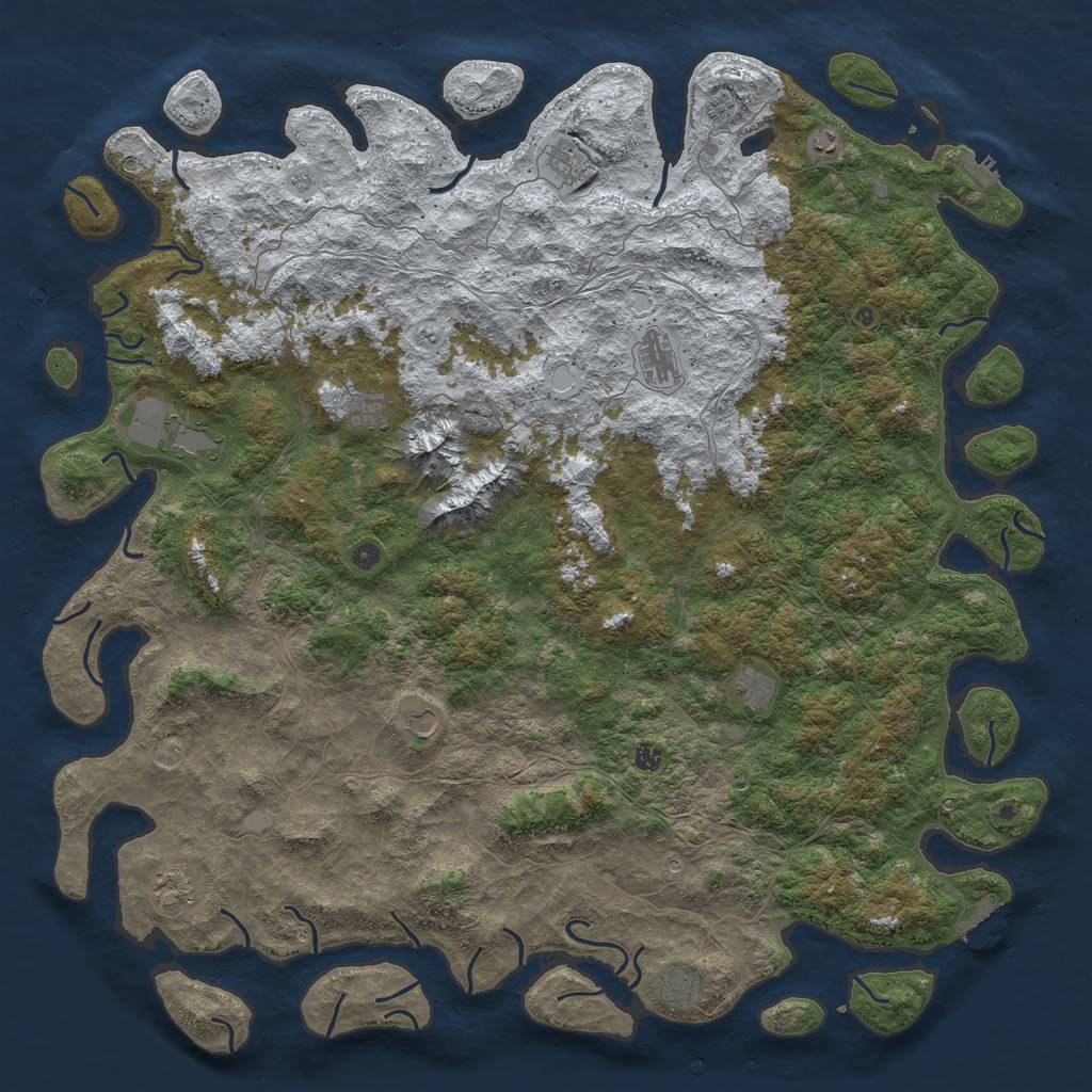 Rust Map: Procedural Map, Size: 6000, Seed: 88917031, 20 Monuments