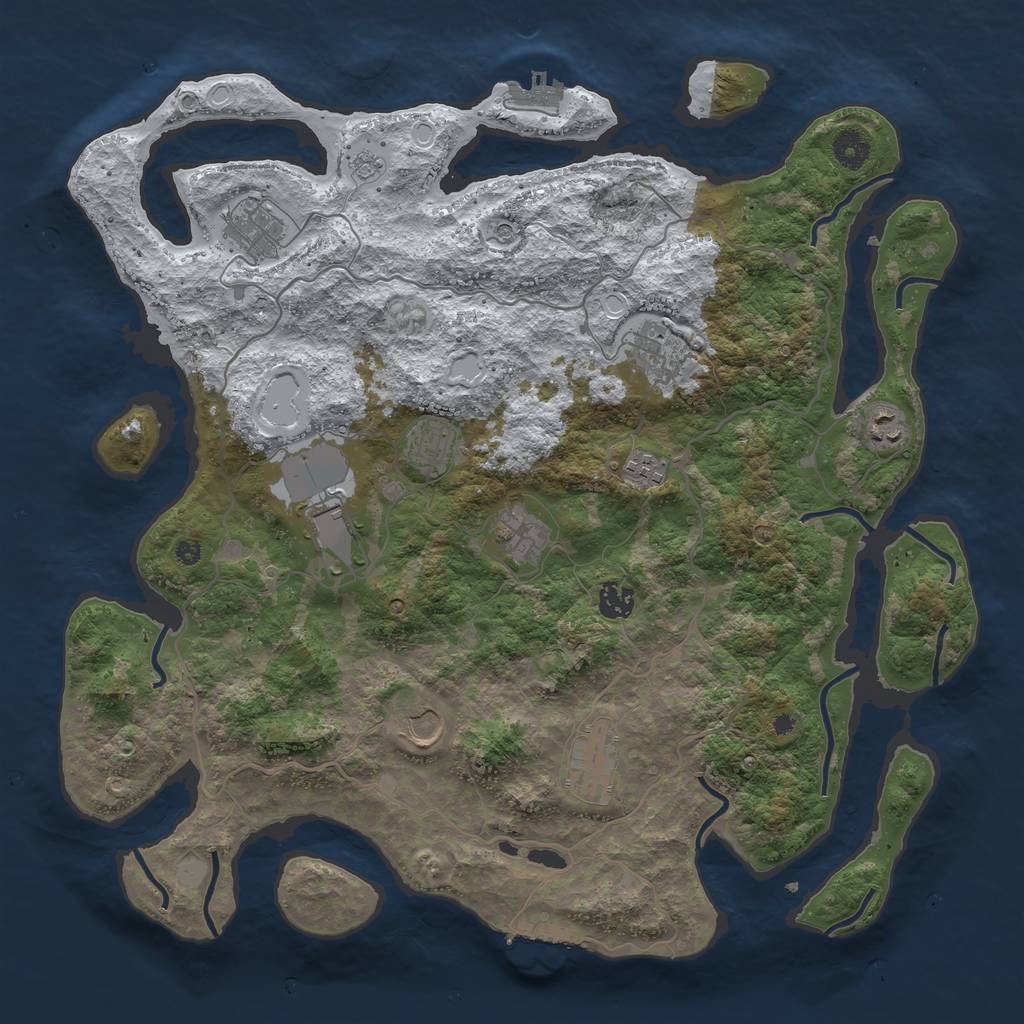 Rust Map: Procedural Map, Size: 4100, Seed: 5364, 19 Monuments