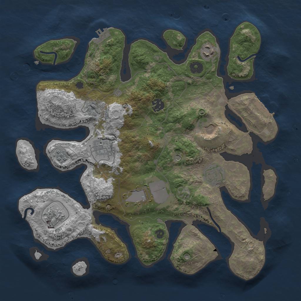 Rust Map: Procedural Map, Size: 3500, Seed: 22102943, 16 Monuments